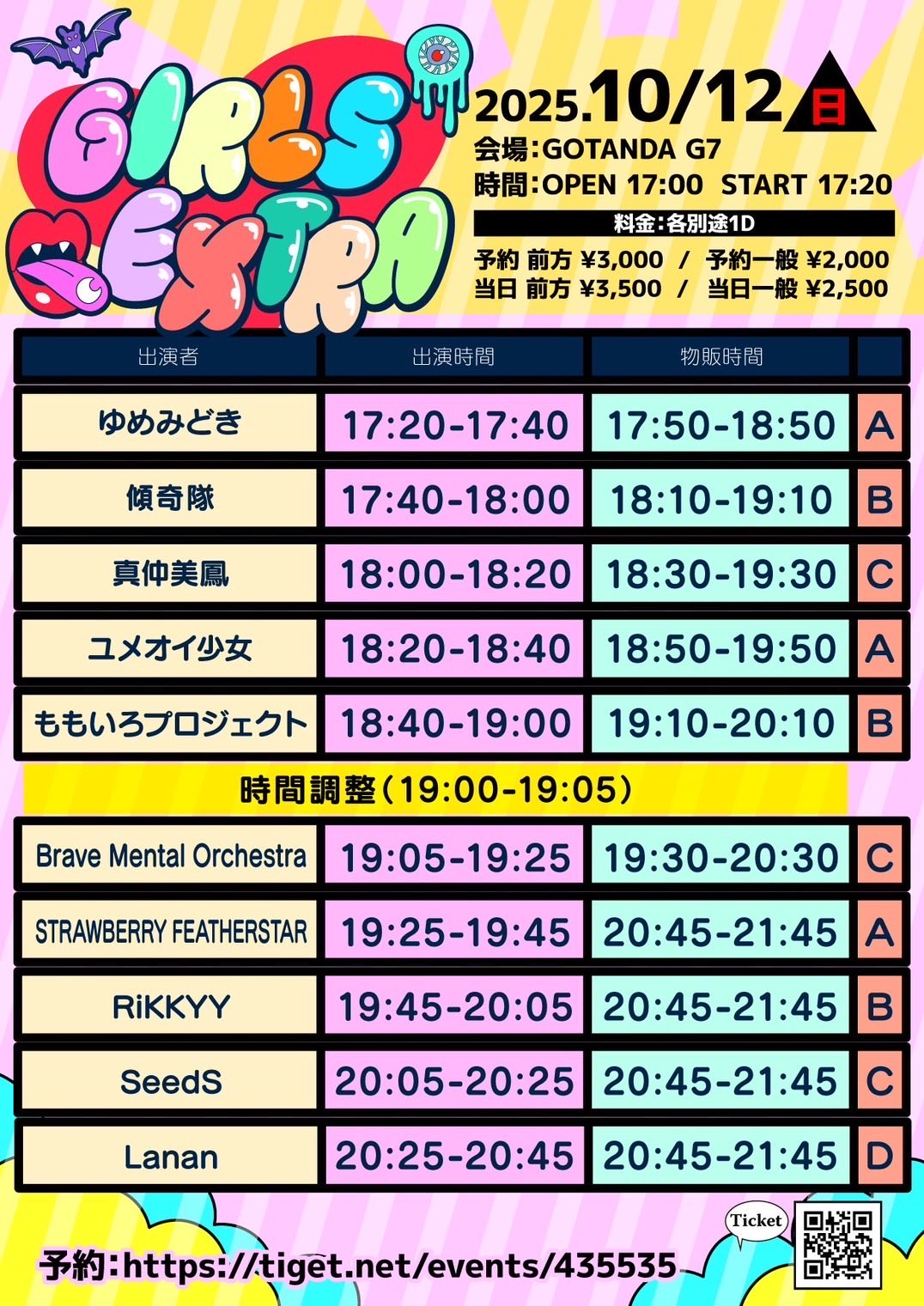 10/12（日）GIRLS EXTRA五反田G7